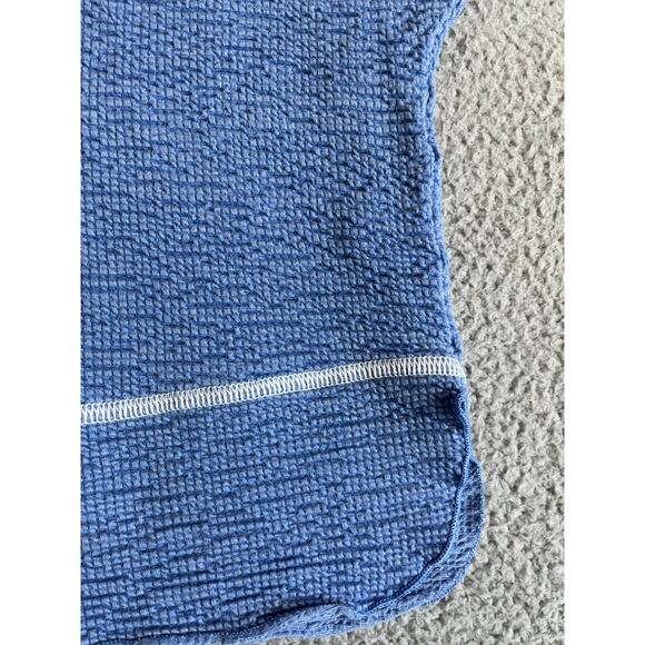 Sno Skins Top Medium Oversized Contrast Stitch Knit Breathable Blue Boxy Beach - Picture 2 of 13